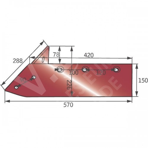 Лемех плуга левый (03054154G)