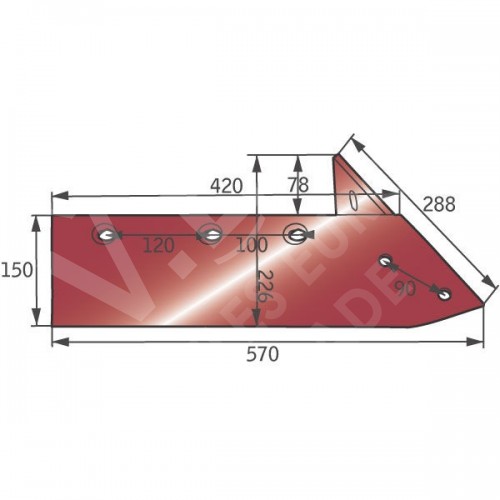 Лемех плуга правый (03054154D)