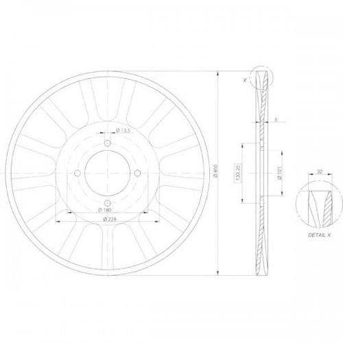 Диск волнистый D=460 мм, h=5 мм (I9 5-1996-18,5" R.101)
